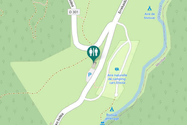 Map showing location of Errekaidorreko bidea 360 Toilet