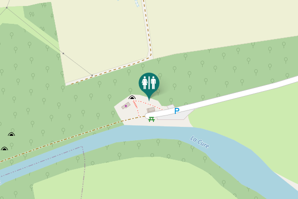 Map showing location of Arcy-sur-Cure Toilet