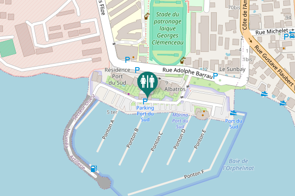Map showing location of Rue Adolphe Barrau 11 Toilet