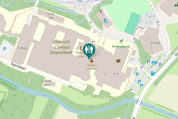 Map showing location of Agoralaan Toilet