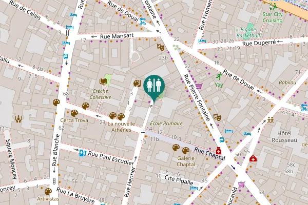 Map showing location of Rue Chaptal 16 Toilet