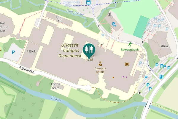 Map showing location of Agoralaan Toilet