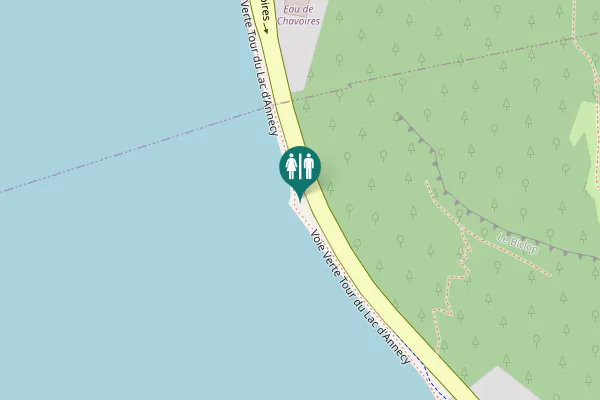 Map showing location of Voie Verte Tour du Lac d'Annecy Toilet