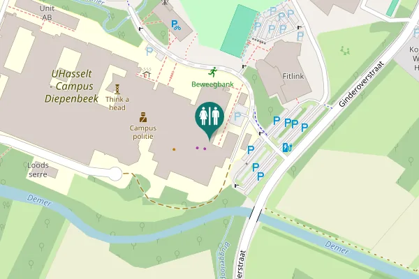 Map showing location of Ginderoverstraat Toilet