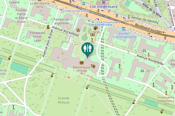 Map showing location of Boulevard Jourdan 21 Toilet
