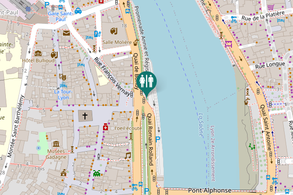 Map showing location of Quai Romain Rolland Toilet