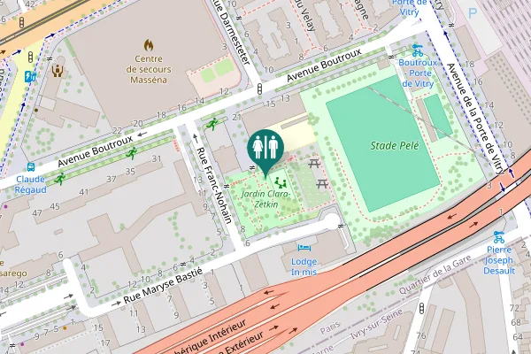 Map showing location of Square Boutroux Toilet