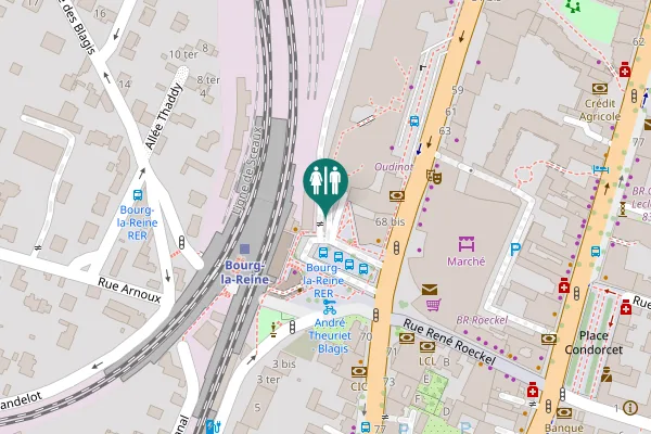 Map showing location of Place de la Gare Toilet