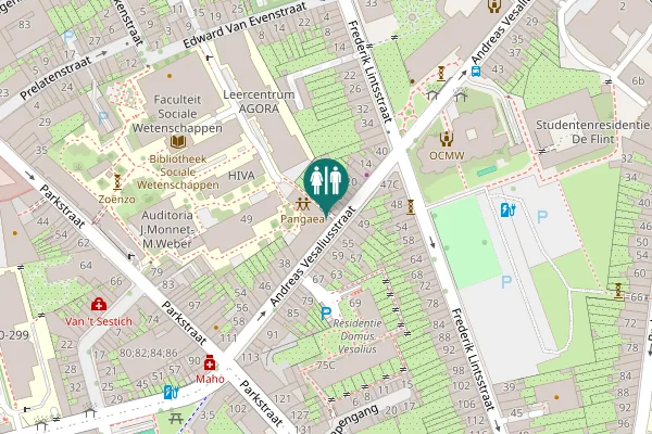 Map showing location of Parkstraat 77 Toilet