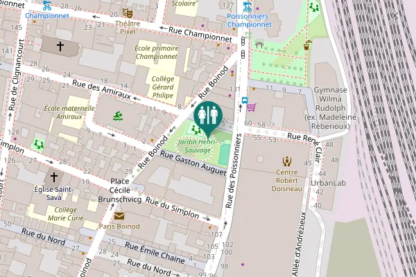 Map showing location of Rue des Amiraux 4 Toilet