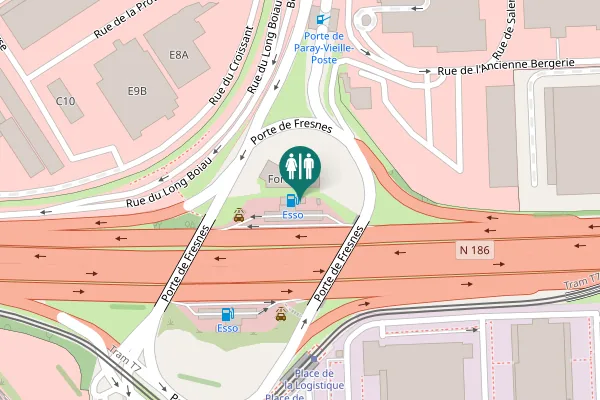 Map showing location of N 186b Toilet