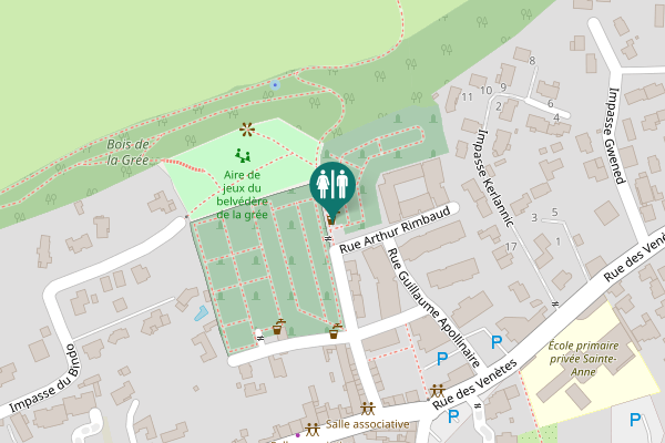 Map showing location of Rue Arthur Rimbaud Toilet