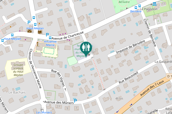 Map showing location of Avenue de Chartreuse Toilet