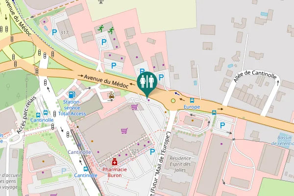 Map showing location of Avenue du Médoc 325 Toilet