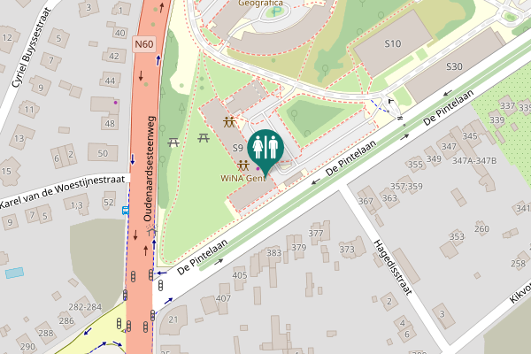 Map showing location of Krijgslaan 281 Toilet