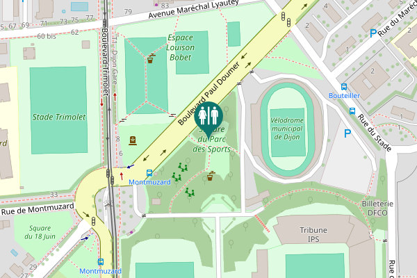 Map showing location of Boulevard Paul Doumer Toilet
