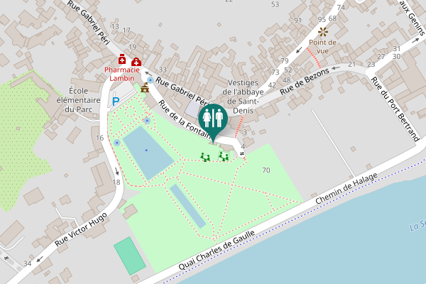 Map showing location of Rue de la Fontaine 4 Toilet