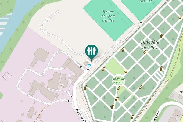 Map showing location of Avenue des Îles 71 Toilet