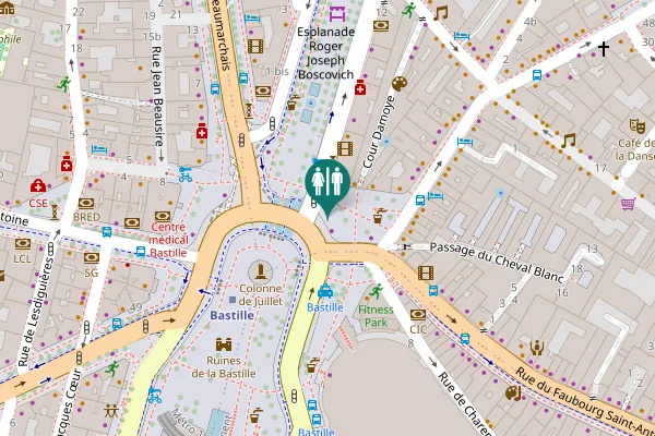 Map showing location of Place de la Bastille 10-12 Toilet