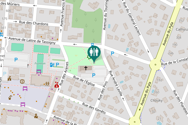 Map showing location of Rue André Laville Toilet