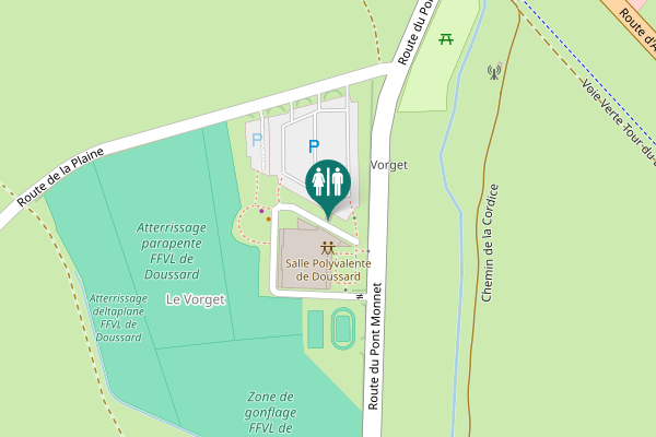 Map showing location of Route du Pont Monnet Toilet