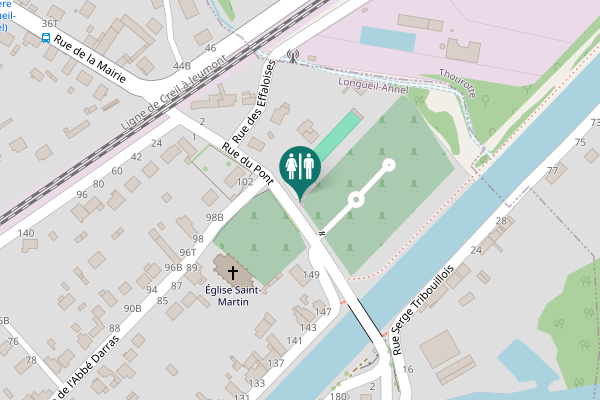 Map showing location of Rue du Pont 8B Toilet