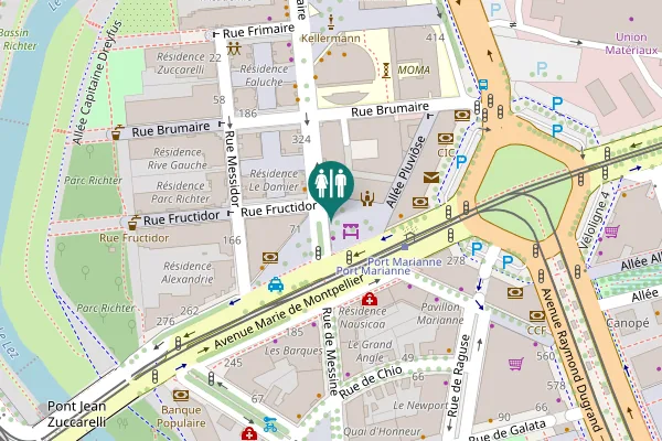 Map showing location of Place Thermidor 125 Toilet