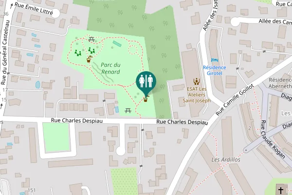 Map showing location of Rue Charles Despiau Toilet