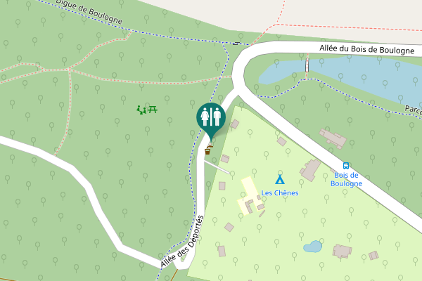 Map showing location of Toilettes Bois de Boulogne