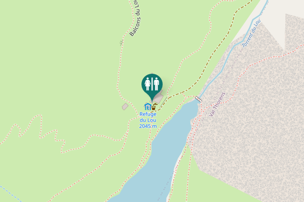 Map showing location of Balcons du Lou Toilet