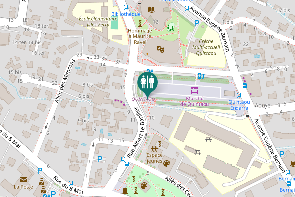 Map showing location of Esplanade de Quintaou Toilet