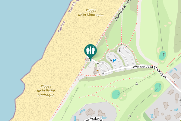 Map showing location of Promenade Victor Mendiboure Toilet