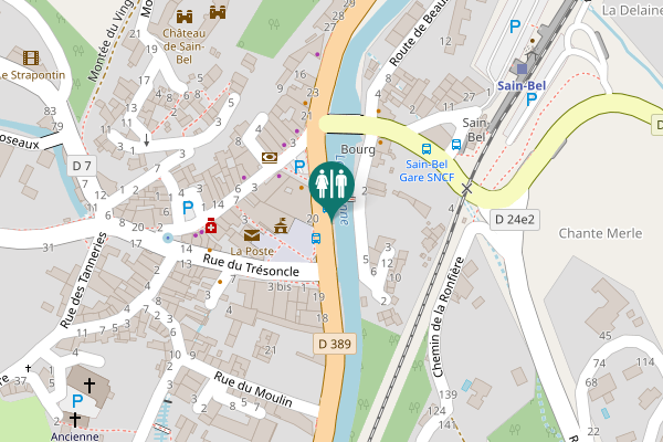 Map showing location of Quai de la Brévenne 20 Toilet