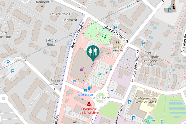 Map showing location of Rue Gaston Planté 2 Toilet