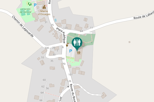 Map showing location of Route du Bourg 6 Toilet