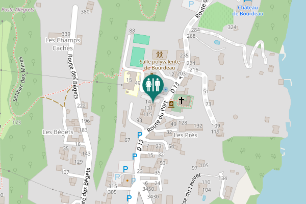 Map showing location of Route du Port 141 Toilet
