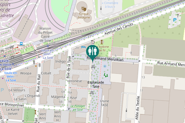 Map showing location of Esplanade Tase Toilet