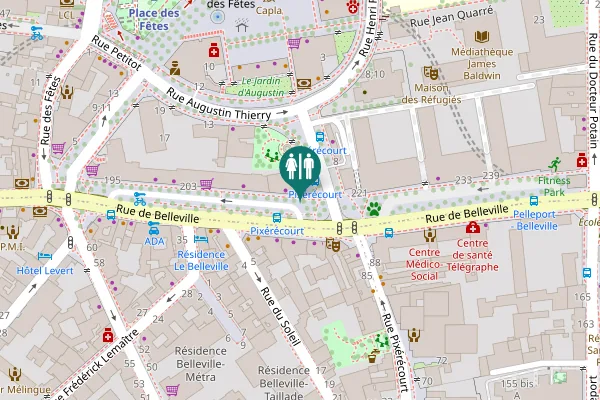 Map showing location of Rue de Belleville 200 Toilet