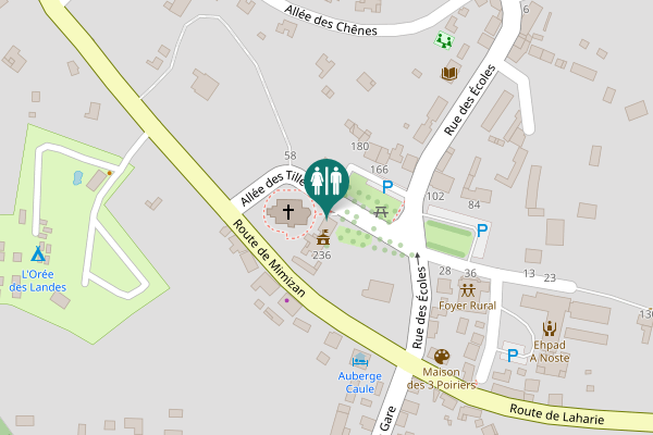 Map showing location of Place des Platanes 232 Toilet