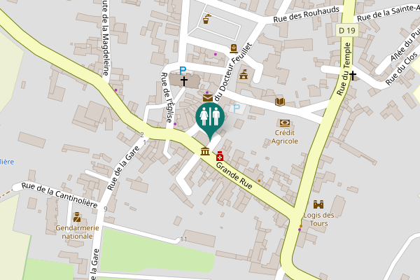 Map showing location of Place des Halles Toilet