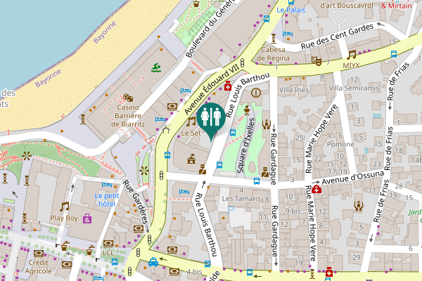 Map showing location of Rue Louis Barthou 9 et 11 Toilet