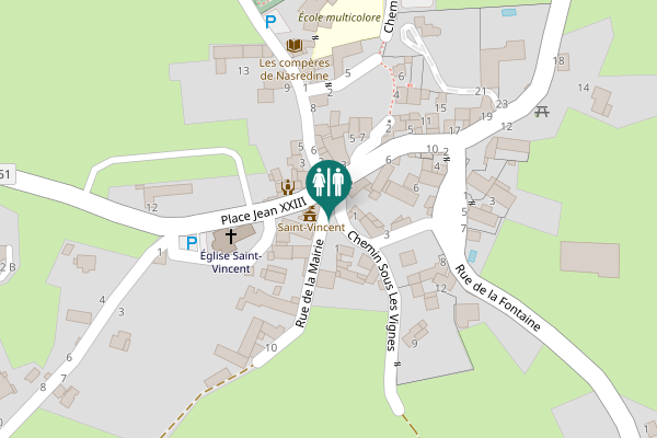 Map showing location of Rue de la Mairie 2 Toilet