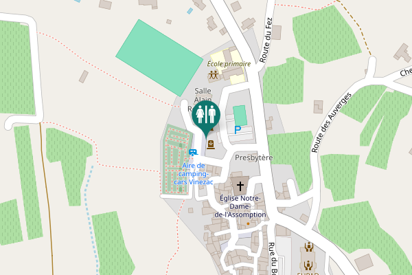 Map showing location of Toilettes