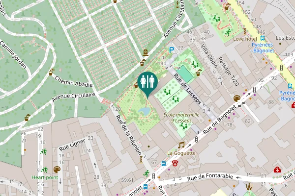 Map showing location of Rue de la Réunion 106 Toilet