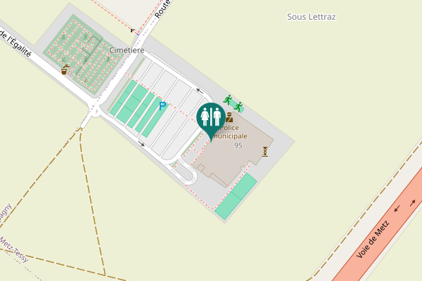 Map showing location of Route des Rebattes 95 Toilet
