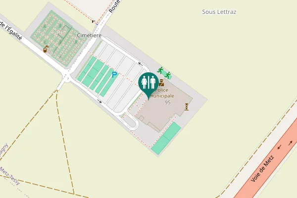 Map showing location of Route des Rebattes 95 Toilet