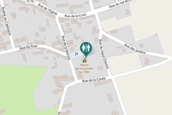 Map showing location of Rue de la Cavée Toilet