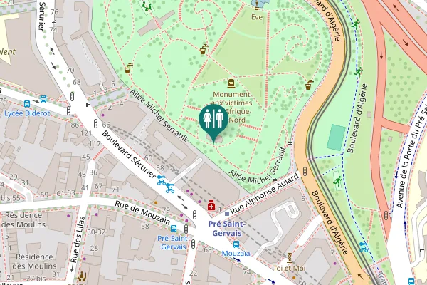 Map showing location of Allée Michel Serrault Toilet