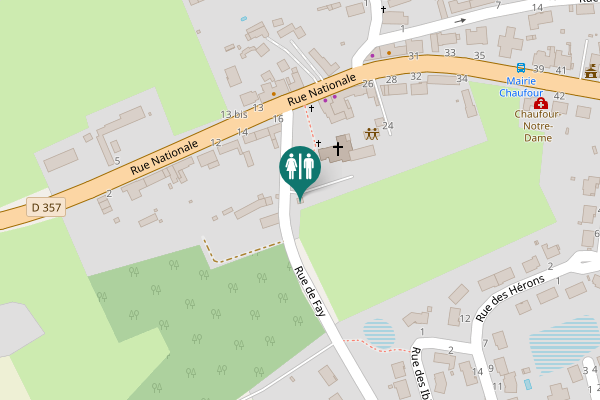 Map showing location of Rue de Fay Toilet