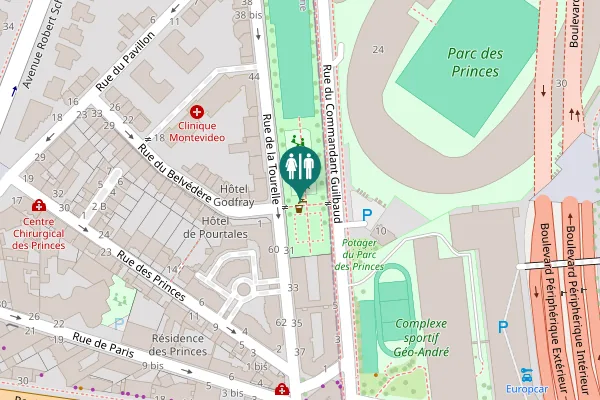 Map showing location of Rue de la Tourelle 58 Toilet